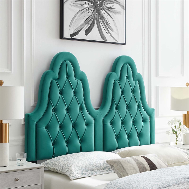 Modway Augustine Performance Velvet King/California King Headboard in Teal
