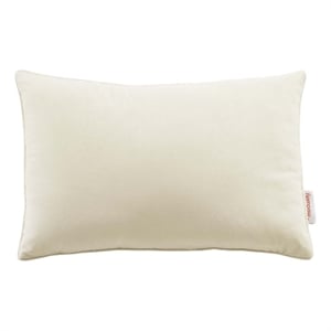 Modway Enhance 18&quot Lumbar Performance Velvet Throw Pillow in Ivory