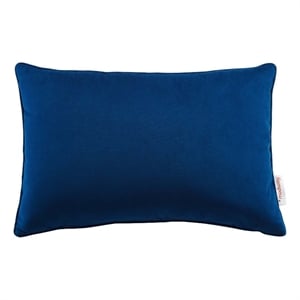 Modway Enhance 18&quot Lumbar Performance Velvet Throw Pillow in Navy