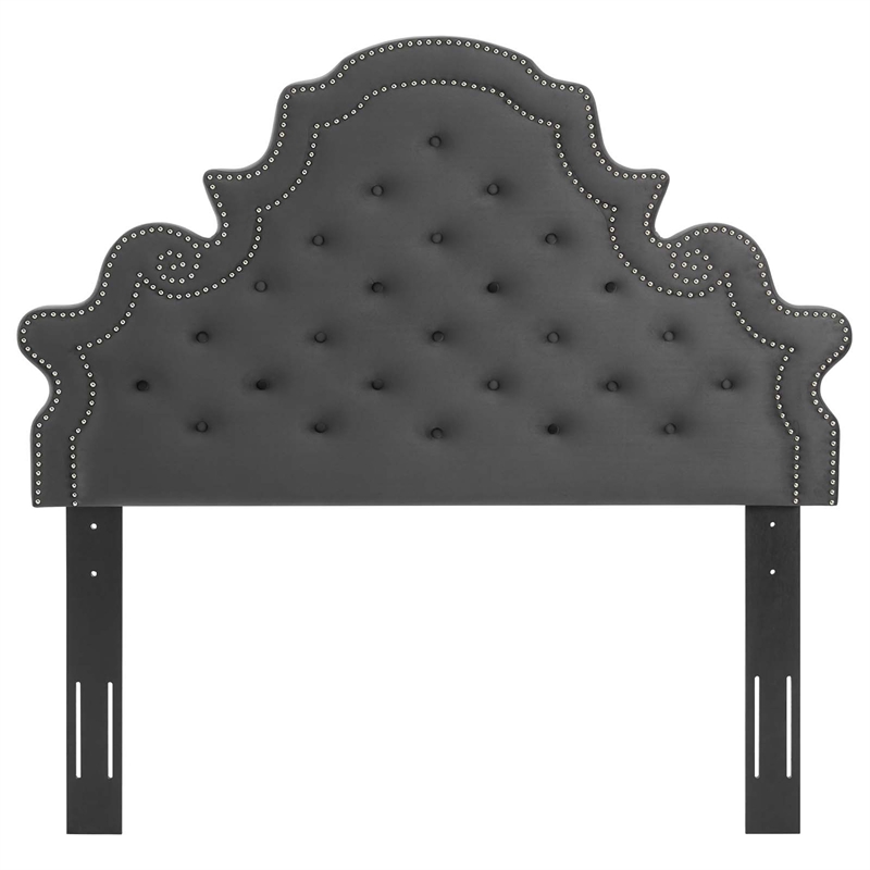 Modway Diana Tufted Performance Velvet Twin Headboard in Charcoal