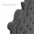 Modway Diana Tufted Performance Velvet Twin Headboard in Charcoal