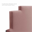 Modway Kasia Modern Performance Velvet Twin Headboard in Dusty Rose