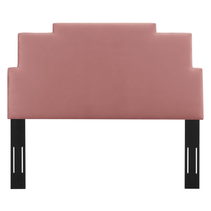 Modway Kasia Modern Performance Velvet Twin Headboard in Dusty Rose