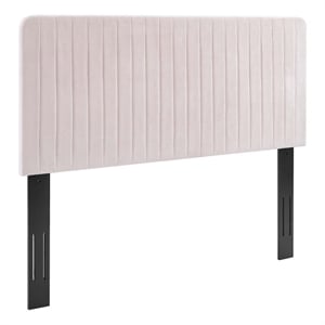 Modway Milenna Channel Tufted Velvet King/California King Headboard in Pink