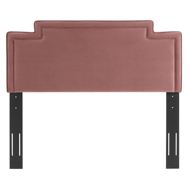 Modway Transfix Modern Performance Velvet Twin Headboard in Dusty Rose Pink
