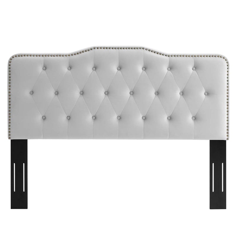 Modway Sophia Tufted Performance Velvet Twin Headboard in Light Gray