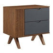 Modway Dylan 4-Piece MDF Wood and Fabric Bedroom Set in Walnut