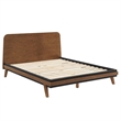 Modway Dylan 4-Piece MDF Wood and Fabric Bedroom Set in Walnut