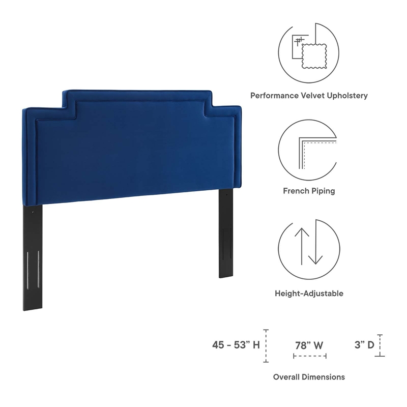 Modway Transfix Performance Velvet King/California King Headboard in Navy