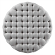Modway Amour Modern Button Tufted Round Velvet Ottoman in Light Gray