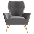 Modway Renata Modern Tufted Performance Velvet Armchair in Gray/Gold