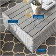 Modway Conway 4-Piece Fabric & Rattan Outdoor Furniture Set in Light Gray