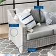 Modway Conway 4-Piece Fabric & Rattan Outdoor Furniture Set in Light Gray