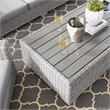 Modway Conway 4-Piece Fabric & Rattan Outdoor Furniture Set in Light Gray