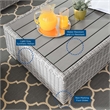 Modway Conway 4-Piece Fabric & Rattan Outdoor Furniture Set in Light Gray/White