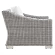 Modway Conway 4-Piece Fabric & Rattan Outdoor Furniture Set in Light Gray/White