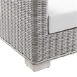 Modway Conway 4-Piece Fabric & Rattan Outdoor Furniture Set in Light Gray/White