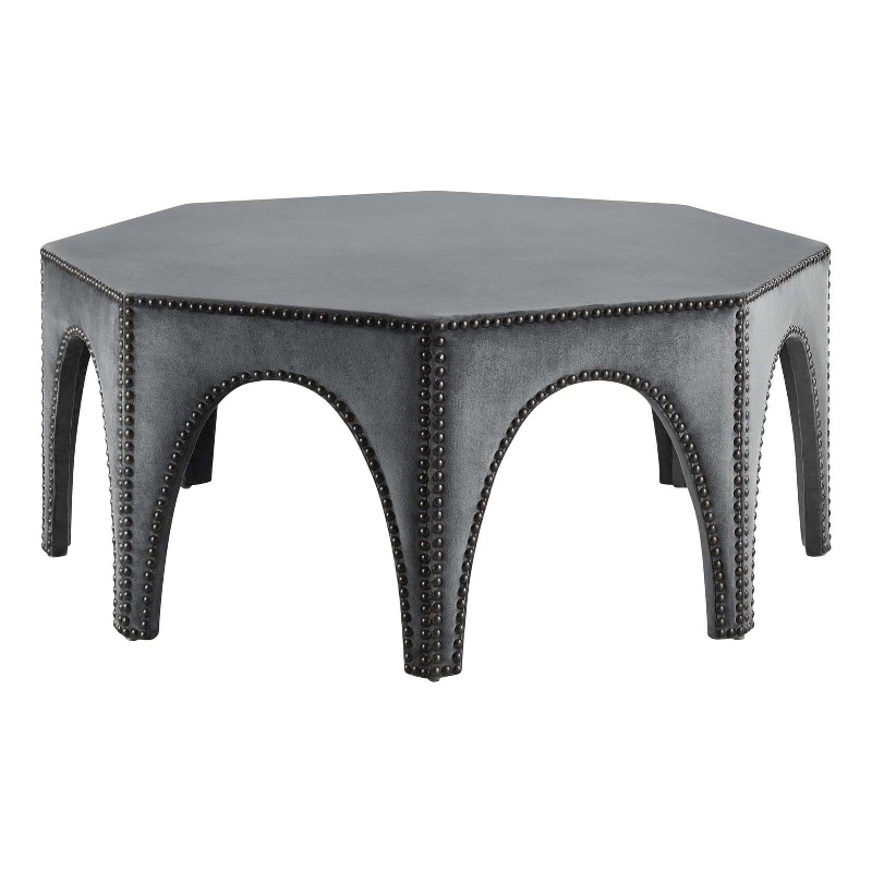 Modway Victory Modern Performance Velvet Ottoman in Gray/Black