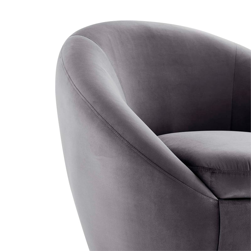 Modway Buttercup Modern Performance Velvet Swivel Chair in Gold/Gray