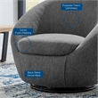 Modway Buttercup Upholstered Fabric Swivel Chair in Black/Charcoal