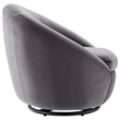 Modway Buttercup Performance Velvet Swivel Chair in Black/Gray