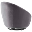 Modway Buttercup Performance Velvet Swivel Chair in Black/Gray