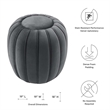 Modway Celebrate Modern Channel Tufted Performance Velvet Ottoman in Gray