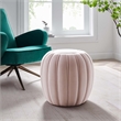 Modway Celebrate Modern Channel Tufted Performance Velvet Ottoman in Pink