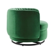 Modway Embrace Upholstered Velvet Fabric Swivel Chair in Black/Emerald Green