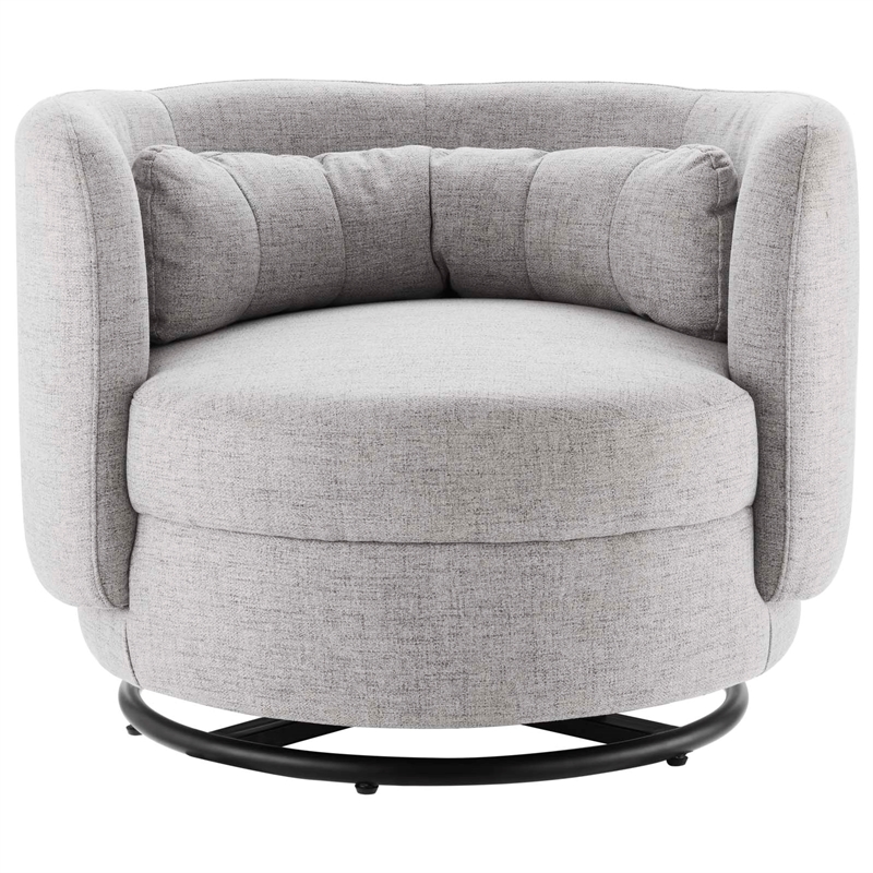 Modway Relish Upholstered Fabric Swivel Chair in Black/Light Gray