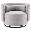 Modway Relish Upholstered Fabric Swivel Chair in Black/Light Gray