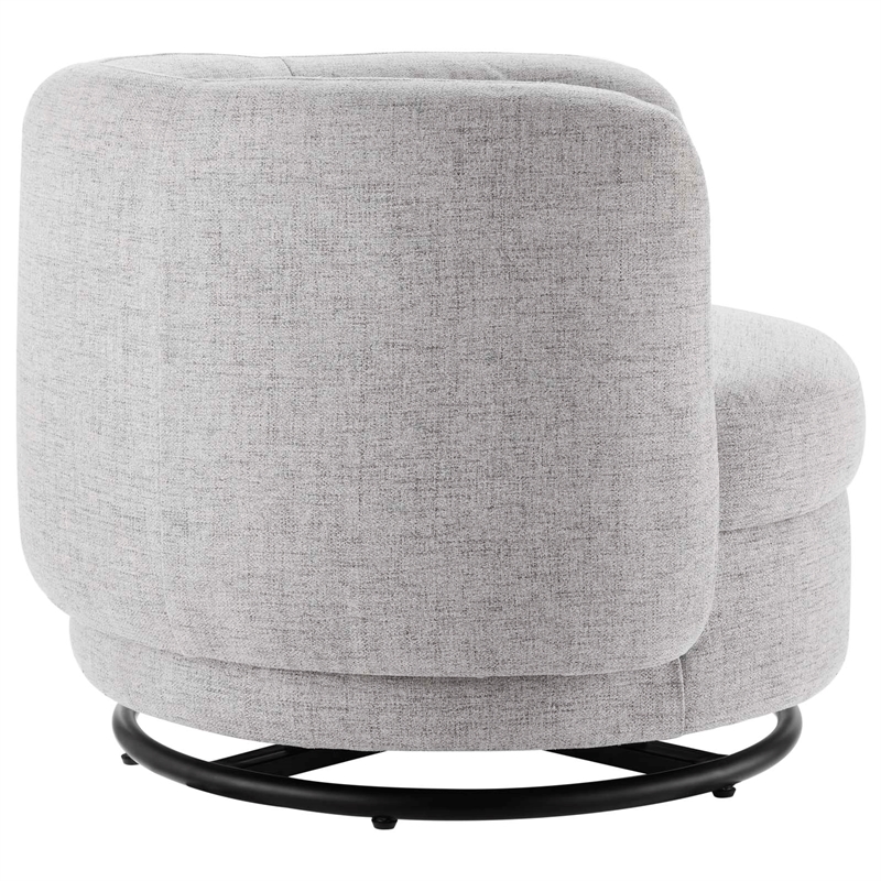 Modway Relish Upholstered Fabric Swivel Chair in Black/Light Gray