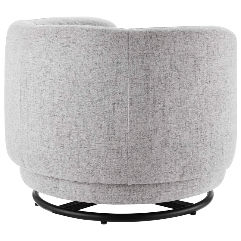 Modway Relish Upholstered Fabric Swivel Chair in Black/Light Gray