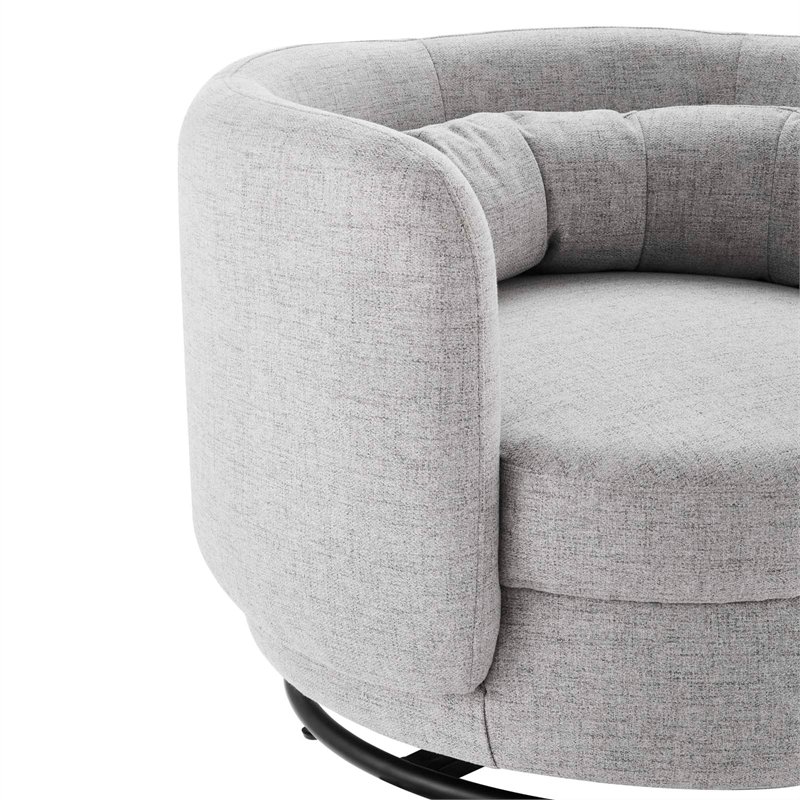 Modway Relish Upholstered Fabric Swivel Chair in Black/Light Gray