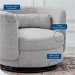Modway Relish Upholstered Fabric Swivel Chair in Black/Light Gray