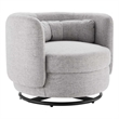 Modway Relish Upholstered Fabric Swivel Chair in Black/Light Gray
