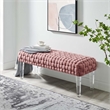 Modway Prologue Modern Woven Performance Velvet Ottoman in Dusty Rose Pink