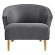 Modway Odyssey Modern Performance Velvet Armchair in Gray/Gold
