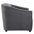 Modway Announce Modern Performance Velvet Channel Tufted Loveseat in Charcoal
