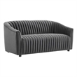 Modway Announce Modern Performance Velvet Channel Tufted Loveseat in Charcoal