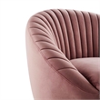 Modway Whirr Upholstered Velvet Fabric Swivel Chair in Gold/Dusty Rose Pink