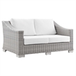 Modway Conway 4-Piece Fabric & Rattan Patio Furniture Set in Light Gray/White