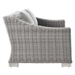 Modway Conway 5-Piece Fabric & Rattan Patio Furniture Set in Light Gray