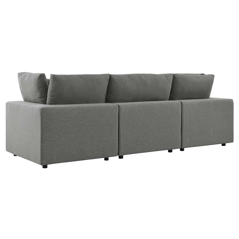 Modway Commix Modern Fabric Upholstered Outdoor Sofa in Charcoal