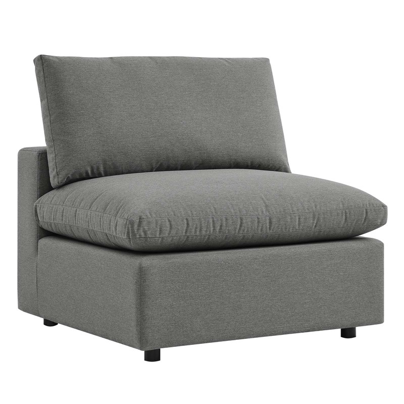 Modway Commix Modern Fabric Upholstered Outdoor Sofa in Charcoal