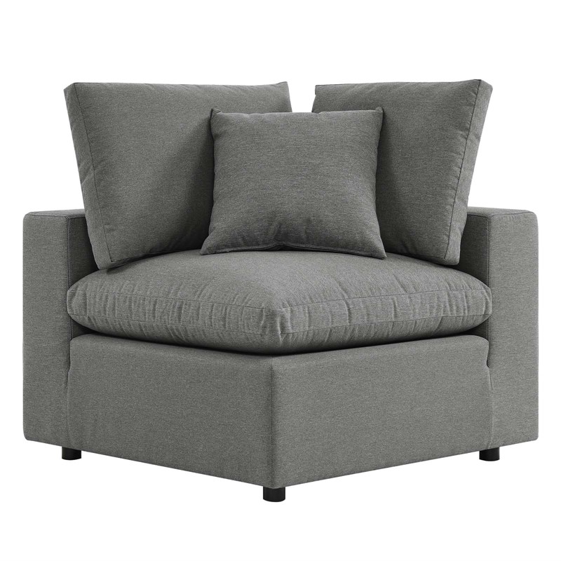 Modway Commix Modern Fabric Upholstered Outdoor Sofa in Charcoal
