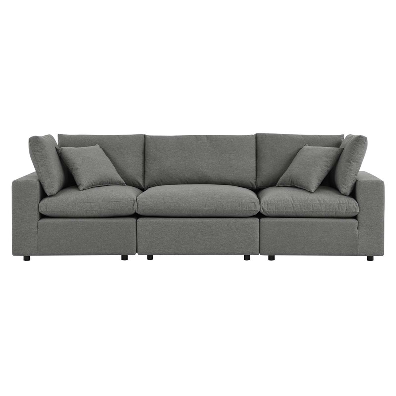 Modway Commix Modern Fabric Upholstered Outdoor Sofa in Charcoal