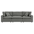 Modway Commix Modern Fabric Upholstered Outdoor Sofa in Charcoal