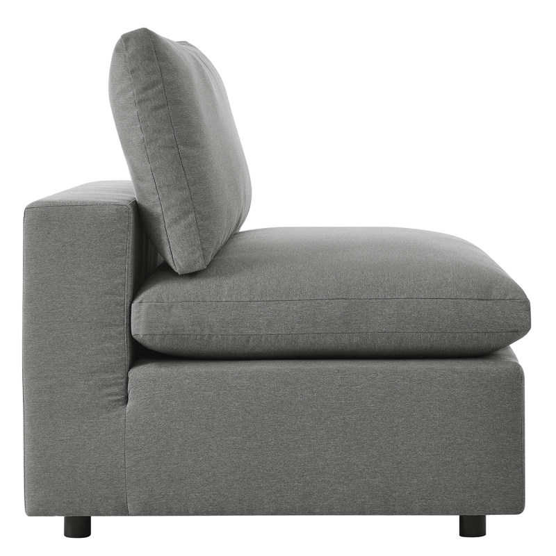 Modway Commix Modern Fabric Upholstered Outdoor Sofa in Charcoal