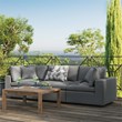 Modway Commix Modern Fabric Upholstered Outdoor Sofa in Charcoal